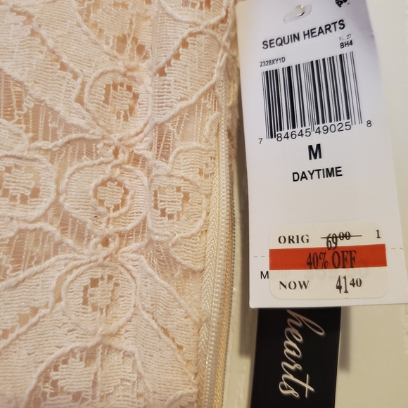 Sequin Hearts Peach Lace Dress - Picture 11 of 14